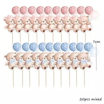 Картонные топперы для кексов Partism с медведями 20 шт
