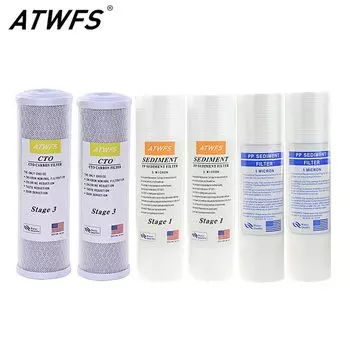 Картридж Для Фильтра Для Воды ATWFS, Набор Из 2 Предметов, 5 Микрон PPF, Хлопок И Активированный Уголь + 2 Шт., 1 Микрон PPF