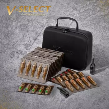 Картридж EZ V-Select Для Татуировок, набор игл для татуировок RL RS M1 см, разного размера с 2 тату-ручками, 100 шт.