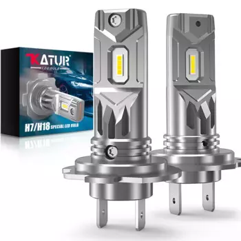 Katur 2 шт. H7 светодиодный лампы для фар мини-размера безвентиляторные Беспроводные для автомобильных фар CSP светодиодный H7 Автомобильная Диодная лампа 6500K 360 ° угол луча