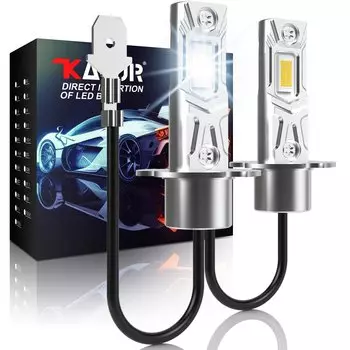 Katur 2Pcs Super LED H3 Противотуманные фары безвентиляторные H3 LED Canbus Mini Design 12V DC Автомобильные фары дальнего света Лампы DRL 6000K Белая лампа
