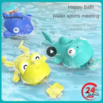 Катушка для игр, водные игрушки, линия для вытягивания волос, игрушки для купания, маленькая Акула, маленькая лягушка, Имитация животных, плавное плавание в воде