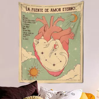 Kawaii Comics Dream Cat Card Гобелен 100% полиэстер