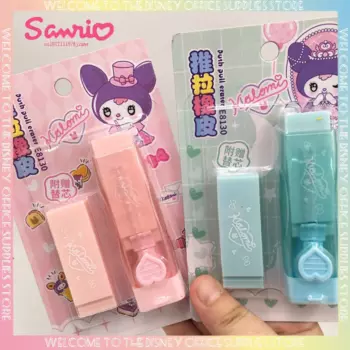 Kawaii Sanrio ластик Kuromi Push-Pull креативный мультяшный ластик выдвижной ластик художественный карандаш для рисования школьные принадлежности призы
