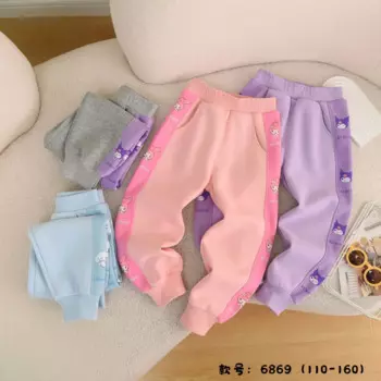 Kawaii штаны для девочек, спортивные штаны с эластичной резинкой на талии, осенние и зимние спортивные штаны из чистого хлопка, одежда для девочек с героями мультфильмов «My Melody»