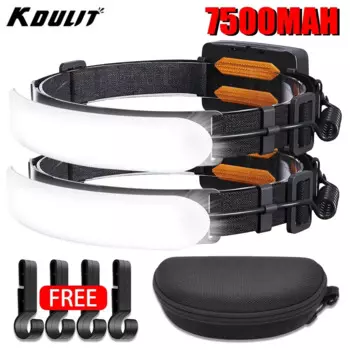 KDULIT 7500 мАч мощный COB светодиодный налобный фонарь перезаряжаемый налобный фонарик для кемпинга светодиодный налобный фонарь для рыбалки фонарь