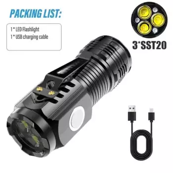 KDULIT Мини-фонарик USB rechargeable 4/6/8*P35 LED