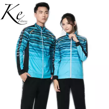 KE364 костюм для бадминтона с воротником-стойкой, куртка с длинным рукавом для мужчин и женщин, ТЕННИСНАЯ СПОРТИВНАЯ ОДЕЖДА, спортивный костюм для мужчин, спортивный костюм для женщин