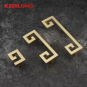 Мебельная фурнитура KEDLO, Современная золотая ручка в европейском стиле, квадратный шкаф, ящик, дверной шкаф, ручка из цинкового сплава для шкафа