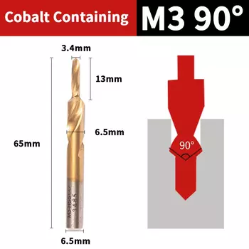 KEENCUTEER Ступенчатое сверло зенкер 90/180 градусов с кобальтом