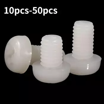 KEETOGETHER Белые нейлоновые винты Phillips M3 M4 M5 M6 M8 с круглой головкой