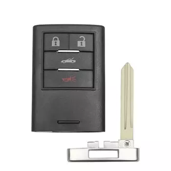 KEEYOU 4/5 кнопок Smart Key Card для Cadillac STS CTS SRX XTS ATS 2010 2011 2012 2015 с чехлом для удаленного ключа с необрезанным лезвием