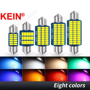 KEIN 31 мм SV8.5 C5W Светодиодная лампа C10W T10 Festoon BA9S 28 мм Теплый белый 31 мм 36 мм 39 мм 41 мм Лампа Красный Грузовик Автомобильный купольный светильник 12 В 24 В