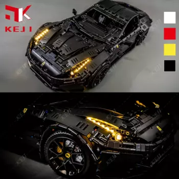 KEJI MOC-41271 F12 Супер спортивный автомобиль, гоночный автомобиль, светодиодный и батарея, DIY строительные блоки, кирпичи, набор игрушек, рождественский подарок