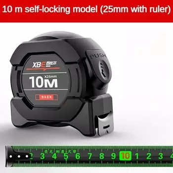 Kemei Стальная рулетка 10 м черного цвета