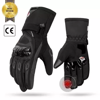 KEMiMOTO CE мотоциклетные перчатки зимние черные Guantes Moto Invierno теплые водонепроницаемые ветрозащитные перчатки с сенсорным экраном защитные