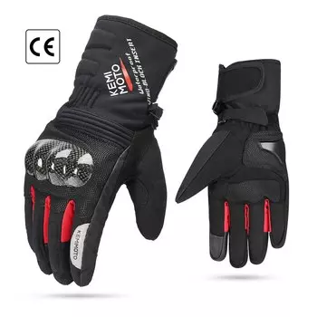 KEMIMOTO CE мотоциклетные перчатки зимние водонепроницаемые теплые Moto Guantes сенсорный экран мотоциклетные перчатки из углеродного волокна защитные