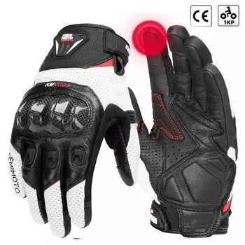 KEMIMOTO мужские мотоциклетные перчатки кожаные CE защитные ретро мото перчатки с сенсорным экраном дышащие для летней езды и туризма