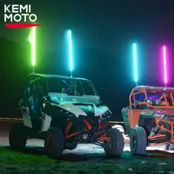 KEMiMOTO UTV 3-футовый спиральный светодиодный фонарь для боковой стороны, пульт дистанционного управления через приложение, совместимый с Polaris RZR для Can-Am Maverick X3