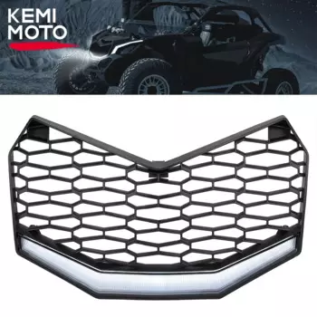 KEMIMOTO UTV Сетчатая решетка переднего бампера, совместимая со светодиодной подсветкой Can-Am Maverick X3 Max XRS XRC XMR DS XDS RS 2017+