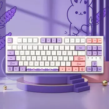 Кепка для клавиатуры с лавандовым Кроликом, Кепка для клавиш pbt XDA, Кепка для механической клавиатуры dz60/RK61/64/gk61/68/75/84/98 GMMKPRO, 7u разделенная клавиатура