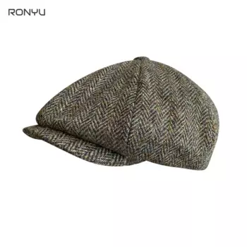 Кепка Newsboy шерстяная, мужская, зимняя, восьмиколпачок для лопасти, коричневый, женский, BJM19