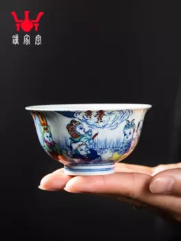 Керамическая чайная чашка Zhongjia Jingdezhen Chaiyao, сине-белая чашка, ручная роспись, для детей, кунг-фу