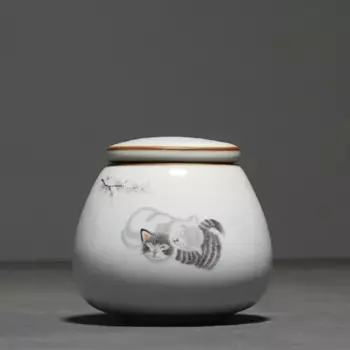 Керамическая чайница RI ONIY TEASET с котом