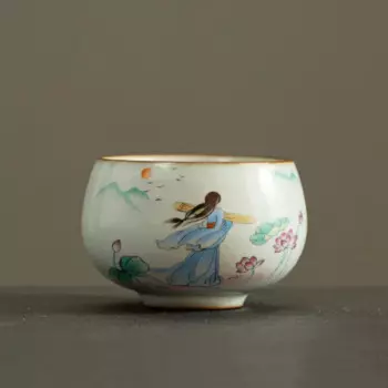 Керамическая чашка JINGDE TEA SET Ru Kiln 90 мл