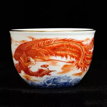 Керамическая чашка JINGDE TEA SET с рисунком дракона