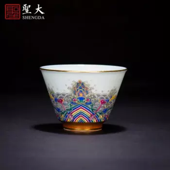 Керамическая чашка ручной росписи St the master, цветные эмалированные чайные чашки ручной работы в морской воде с зернистой текстурой кунг-фу Цзиндэчжэнь