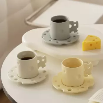 Керамическая кофейная чашка и тарелка, скандинавские аксессуары для домашнего декора, художественная чайная кружка ручной работы, поднос, подарки для подруги