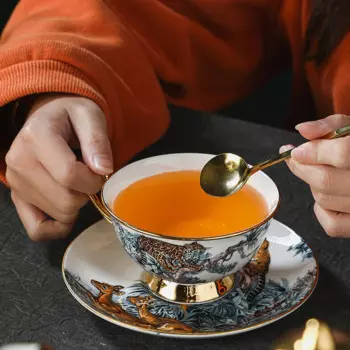Керамическая кофейная чашка, Высококачественный Изысканный ретро-стиль, роскошный европейский стиль, набор для послеобеденного чая, набор цветочных чашек для чая