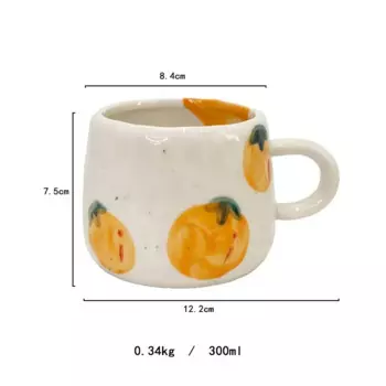 Керамическая кружка ручной работы с цветочным рисунком