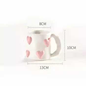 Керамическая кружка сердце белый