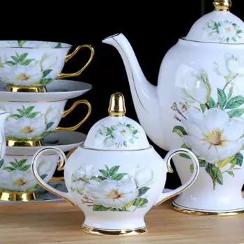 Керамическая кухонная чаша для сахара с изображением камелии и белых цветов, бутылка для приправ, емкость для специй, сахарница с крышкой