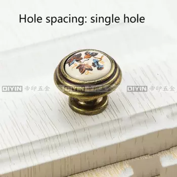 Керамическая ручка для шкафа imango, тонкий желтый цветок, 96 мм