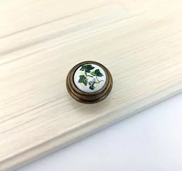 Керамическая ручка GUJINDA с зелеными листьями