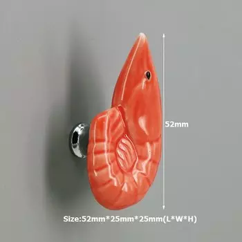 Керамическая ручка в форме креветки