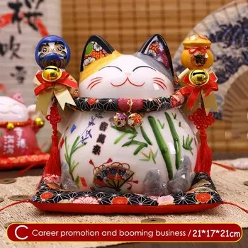 Керамическая статуэтка кота Манеки-Неко Cerakorie