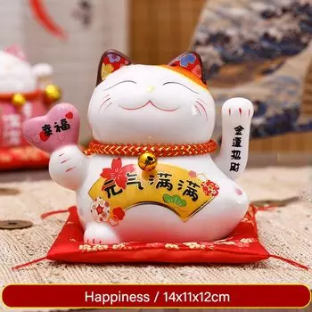 Керамическая статуэтка кота счастья Maneki Neko cerakorie