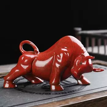Керамическая статуя быка QIANFANEIVES Wall Street Bull
