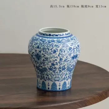 Керамическая ваза сине-белая