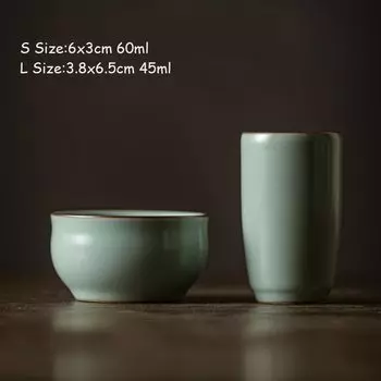 Керамические чашки Hanmade 2 шт., лазурный фарфор