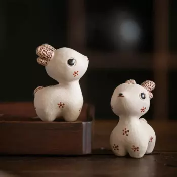 Керамические фигурки оленей из синей глины JINGDE TEA SET