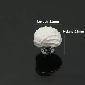 Керамические ручки MARUAT для ящиков, ракушка, черные