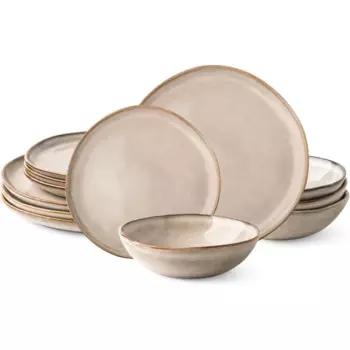 Керамические Столовые сервизы, ручная работа, реактивная глазурованная тарелка и искусство, высокая устойчивость к сколам и трещинам | Посудомоечная машина и микроволновая печь