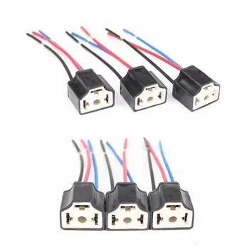 Керамический провод H4 с тремя отверстиями, проводка, автомобильная фара, лампа, жгут проводов, штепсельная вилка