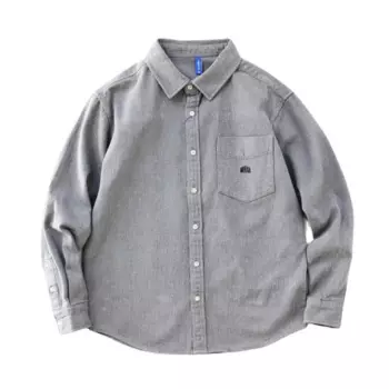 Keroan модные мужские рубашки в стиле Харадзюку Повседневная промытая хлопковая саржевая рубашка с длинными рукавами и пуговицами