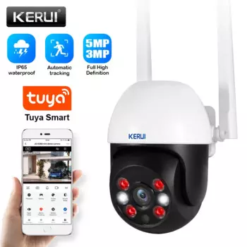 KERUI 5MP/3MP уличная IP-камера PTZ-безопасности с 3-метровым кабелем WIFI с автоматическим отслеживанием Tuya камера видеонаблюдения водонепроницаемая
